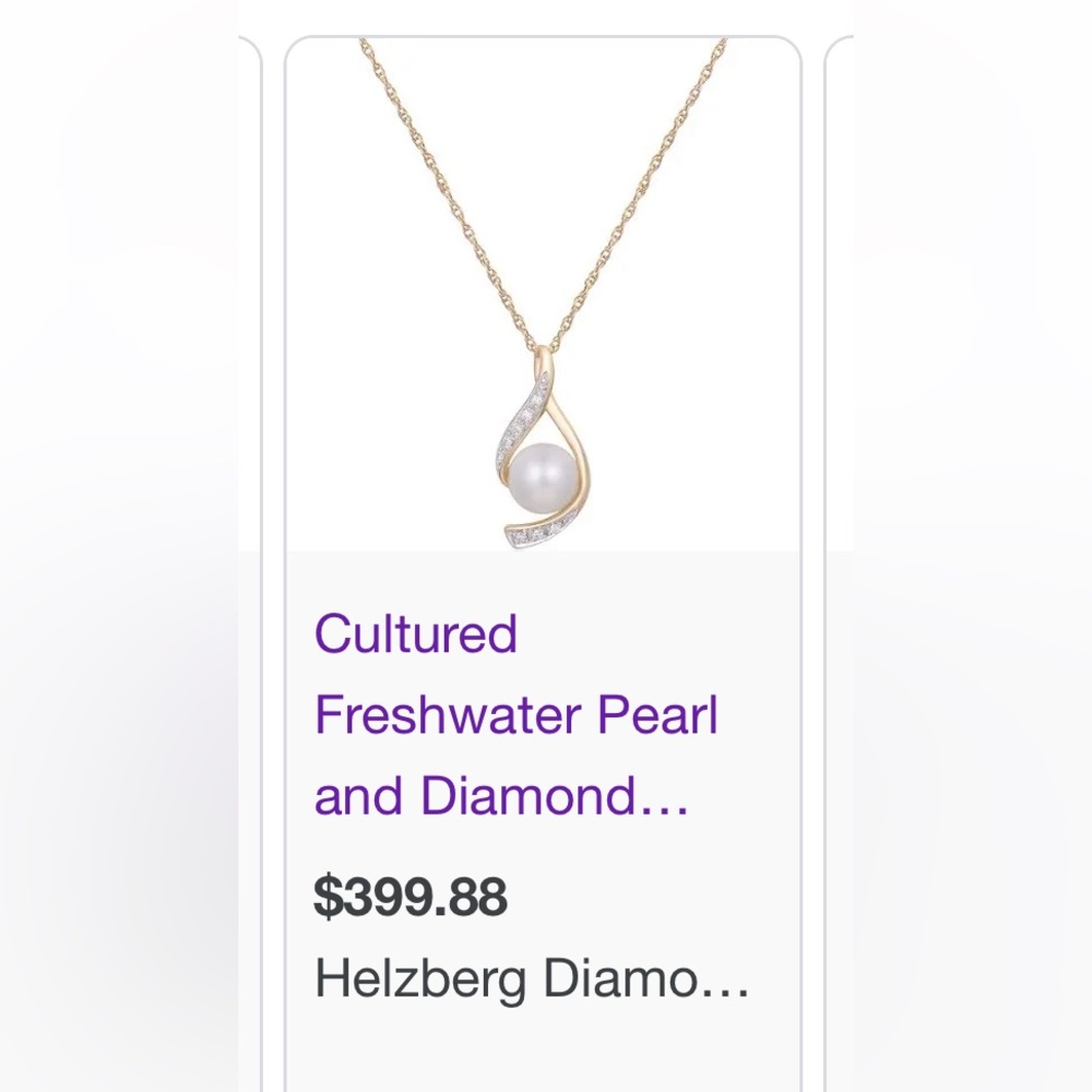 Helzberg 14K pearl/ diamond necklace - Picture 7 of 7